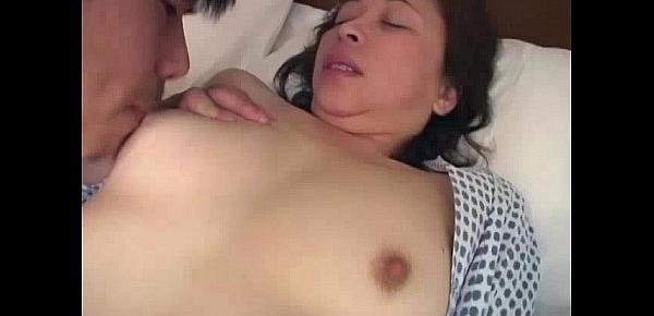  Asian granny enjoys threesome fucking